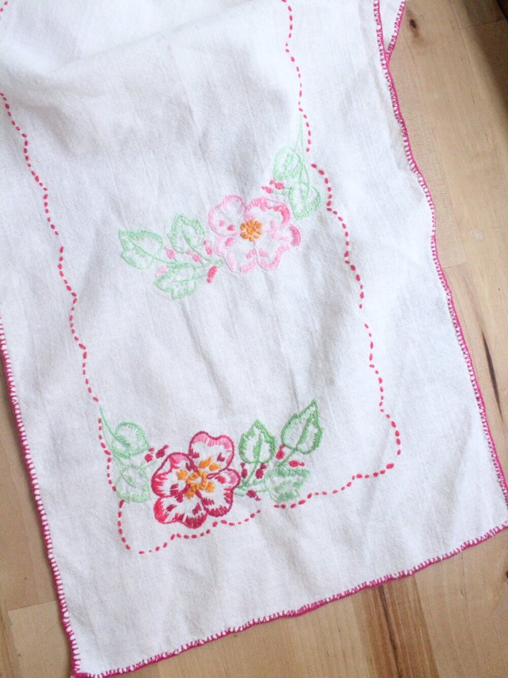 Small Embroidered Floral Runner